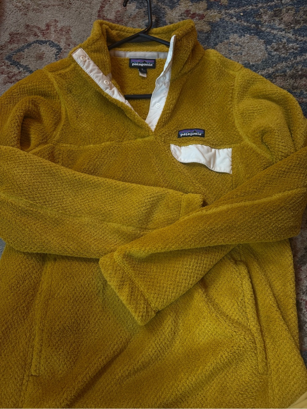 Patagonia Men’s Mustard Yellow Zip-Up Fleece Pullover